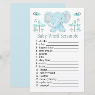 Blauwolifant Baby word scramble game