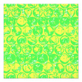 Blauwomhulsel van groene en gele pop foto afdruk (Voorkant)