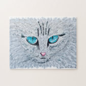Blauwoog Fluffy Kat Legpuzzel (Horizontaal)