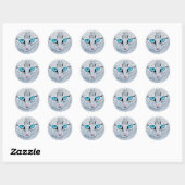 Blauwoog Fluffy Kat Ronde Sticker (Vel)