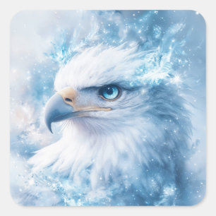 Blauwoogarend tussen bevroren wonders vierkante sticker