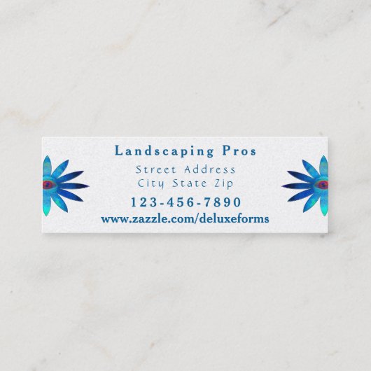 Blauwoogbloem Mini Visitekaartje (Achterkant)