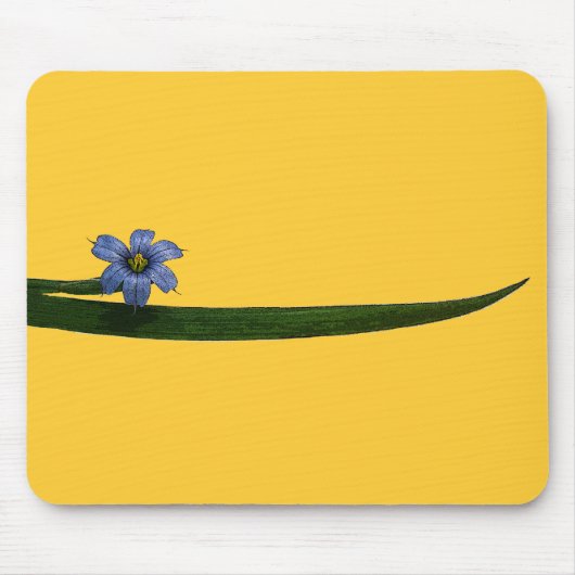 Blauwooggras bloem en blad muismat (Voorkant)