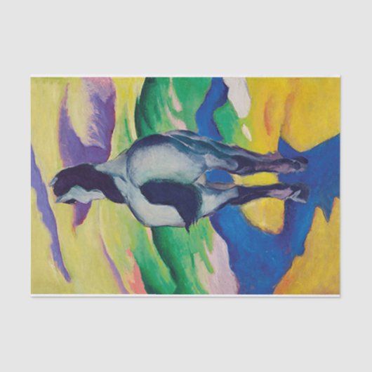 Blauwpaard II (Blaues Pferd II) Kleurrijk landscha Tissuepapier (Voorkant)