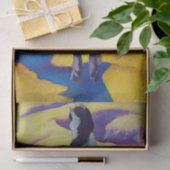 Blauwpaard II (Blaues Pferd II) Kleurrijk landscha Tissuepapier (Geschenk)