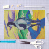 Blauwpaard II (Blaues Pferd II) Kleurrijk landscha Tissuepapier (Craft)