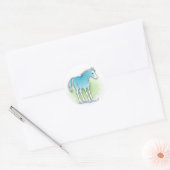 blauwpaard ronde sticker (Envelop)