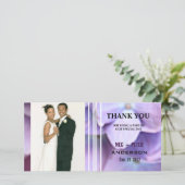 ©Blauwpaarse Hortensia Trouwfoto Bedankkaart (Staand voorkant)