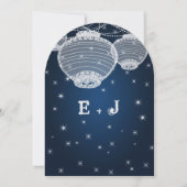 Blauwpapierlantaarns onder de sterren kaart (Achterkant)