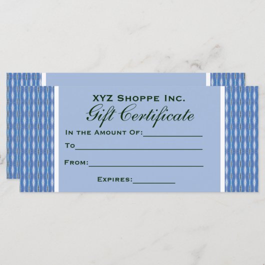 blauwpatroon Cadeaubon (Voorkant / Achterkant)