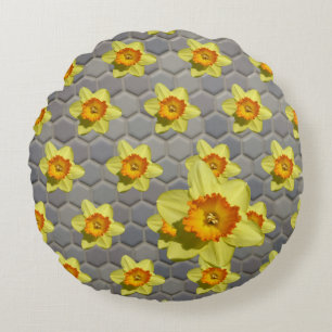 Blauwpatroondieven Ronde Pillow Rond Kussen