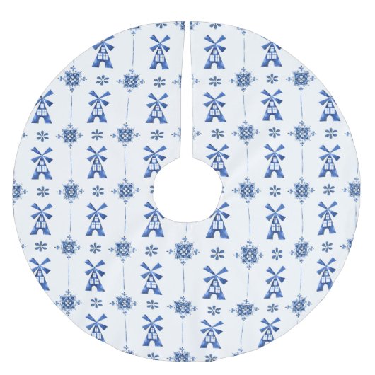 BlauwPatroonroestrok van het Nederlandse Delft Kerstboom Rok (Voorkant)