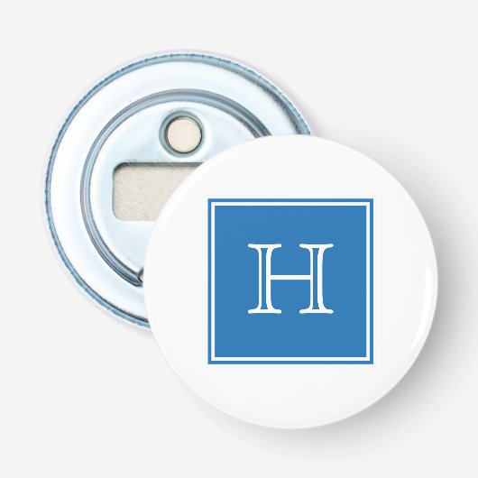Blauwplein Monogram Magnetflesopening Button Flesopener (Voorkant)