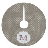 Blauwpokadot Monogram Initiaal Kerstboom Rok (Voorkant)