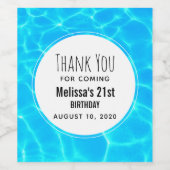 Blauwpoolwaterreflecties op zaterdag wijn etiket (Enkel label)