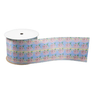 Blauwregent Rozen Satin Ribbon Satijnen Lint