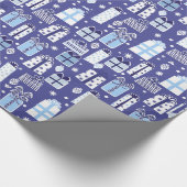 Blauwretroflectoren Cadeaus Hanukkah-pakpapier Cadeaupapier (Hoek)