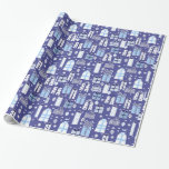 Blauwretroflectoren Cadeaus Hanukkah-pakpapier Cadeaupapier<br><div class="desc">Blauwe Retro Cadeaus Hanukkah Wrapping Paper. Bekijk ons hele collectie vakantiecadeautjes en godies in onze winkel La Bebba Design!</div>