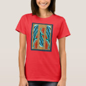 Blauwrode agaat intarsia t-shirt (Voorkant)