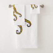 Blauwrode octopus cartoon illustratie bad handdoek (Insitu)