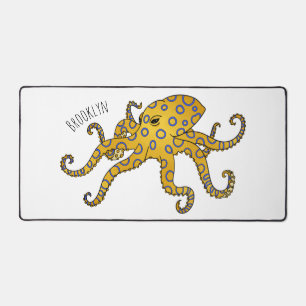 Blauwrode octopus cartoon illustratie bureaumat