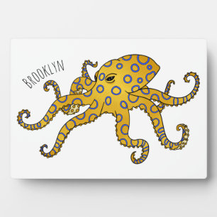 Blauwrode octopus cartoon illustratie fotoplaat
