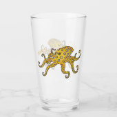 Blauwrode octopus cartoon illustratie glas (Achterkant)