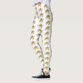 Blauwrode octopus cartoon illustratie leggings (Links)