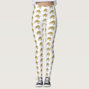 Blauwrode octopus cartoon illustratie leggings