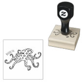 Blauwrode octopus cartoon illustratie rubberstempel (Gestempeld)