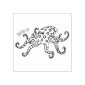 Blauwrode octopus cartoon illustratie rubberstempel (Afrduk)