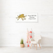 Blauwrode octopus cartoon illustratie spandoek (Insitu)