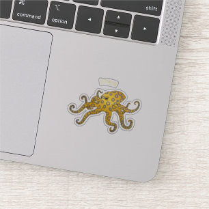 Blauwrode octopus cartoon illustratie sticker