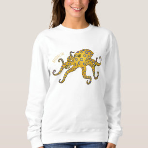 Blauwrode octopus cartoon illustratie trui