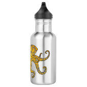 Blauwrode octopus cartoon illustratie waterfles (Rechts)