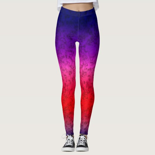 Blauwrode ombre leggings (Voorkant)