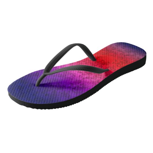 Blauwrode ombre teenslippers (Schuin)