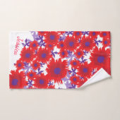 Blauwrode paarse en witte florale benaming handdoek (Handdoek)