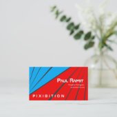 Blauwrode streep Visitekaartje sport (Staand voorkant)