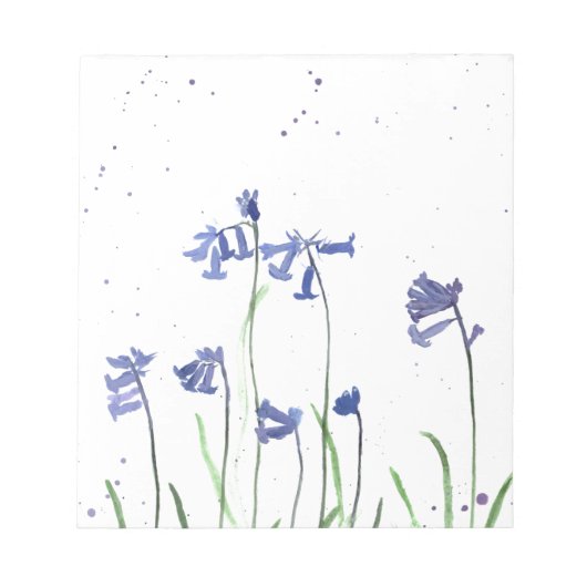 Blauwrode waterverf blauw natuur bos notitieblok (Voorkant)