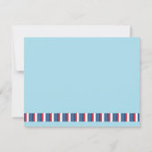 Blauwrode witte anautisch thema Birthday Party Kaart (Achterkant)