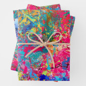 Blauwrood-gele groene roze Blauwgroen schouderontt Inpakpapier Vel (In situ)