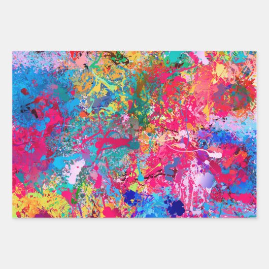 Blauwrood-gele groene roze Blauwgroen schouderontt Inpakpapier Vel (Voorkant)