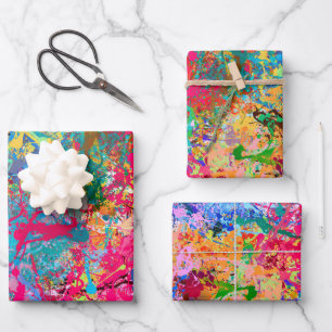 Blauwrood-gele groene roze Blauwgroen schouderontt Inpakpapier Vel