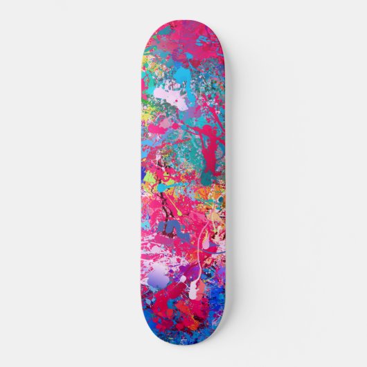 Blauwrood-gele groene roze Blauwgroen schouderontt Persoonlijk Skateboard (Voorkant)