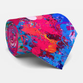 Blauwrood-gele groene roze Blauwgroen schouderontt Stropdas (Opgerold)