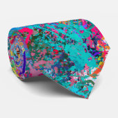 Blauwrood-gele groene roze Blauwgroen schouderontt Stropdas (Opgerold)