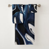 Blauwrood patroon bad handdoek (Insitu)