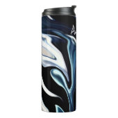Blauwrood patroon thermosbeker (Gedraaid links)