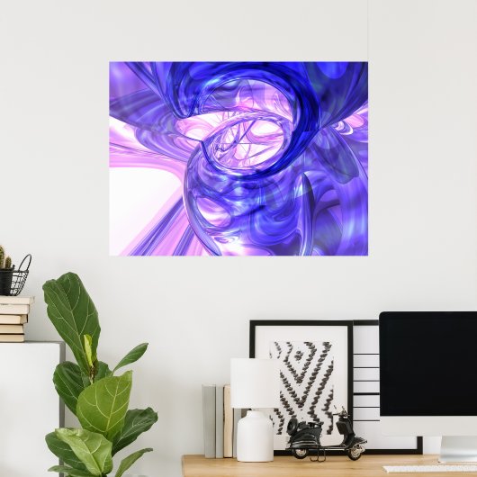 Blauwrook Abstract Poster (Thuiskantoor)